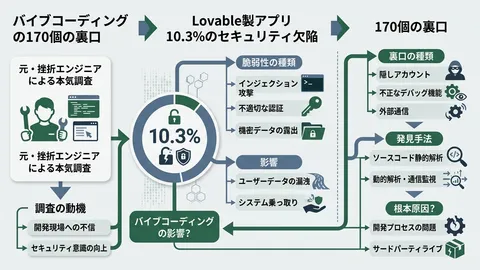 バイブコーディングの170個の裏口。Lovable製アプリ10.3%にセキュリティ欠陥が見つかった件を、元・挫折エンジニアが本気で調べた