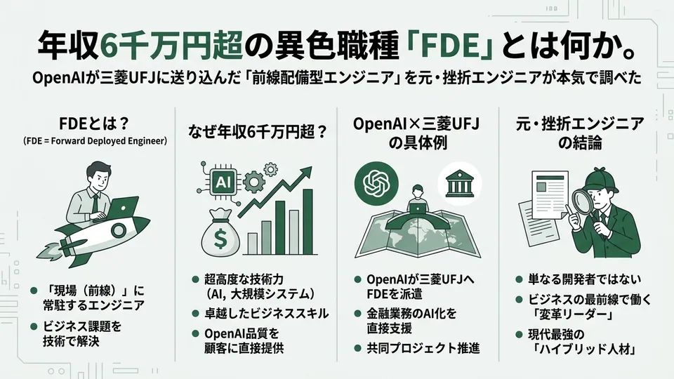年収6千万円超の異色職種「FDE」とは何か。OpenAIが三菱UFJに送り込んだ「前線配備型エンジニア」を元・挫折エンジニアが本気で調べた