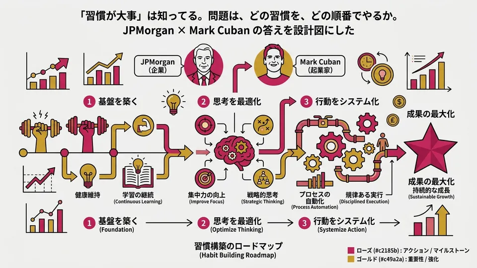 「習慣が大事」は知ってる。問題は、どの習慣を、どの順番でやるか。JPMorgan×Mark Cubanの答えを設計図にした