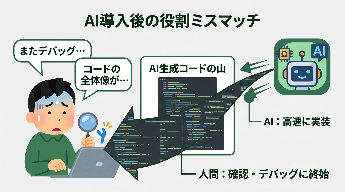 開発フローの比較 — 設計と実装の比率