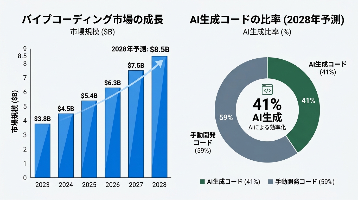 Build Modeのワークフロー図。「自然言語で指示」→「計画」→「コード生成」→「テスト」→「自動修正」→「デプロイ」の6ステップ