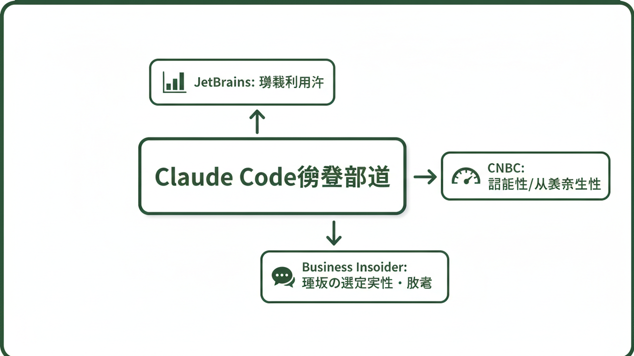 3つの報道機関と指標の比較