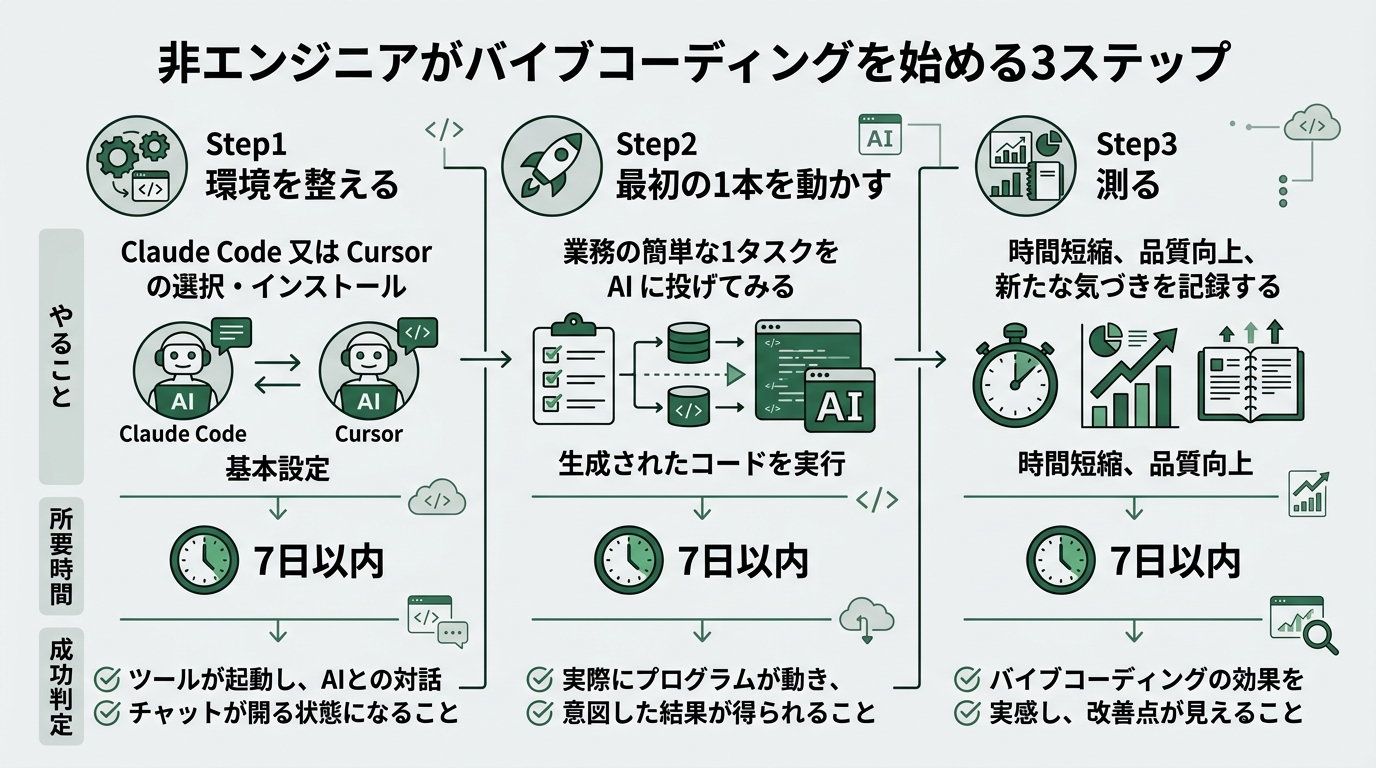 非エンジニアがバイブコーディングを始める3ステップ