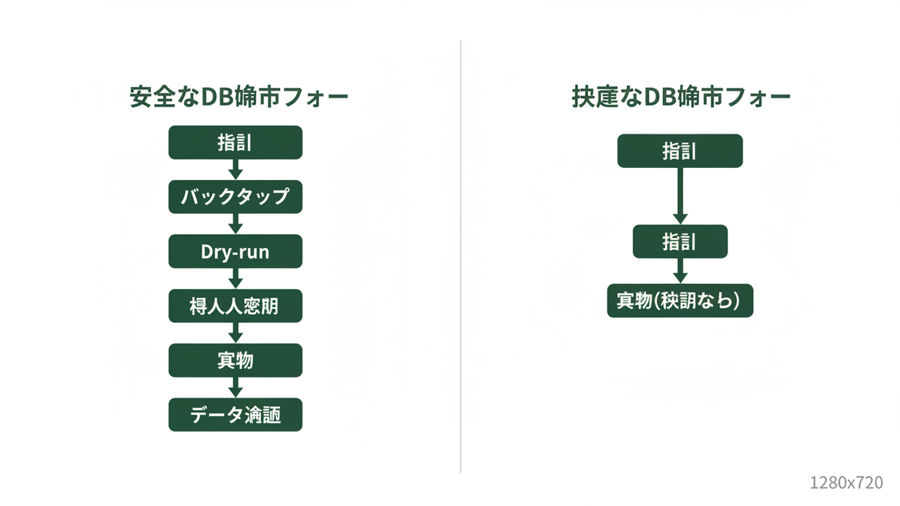安全と危険なDB操作フロー