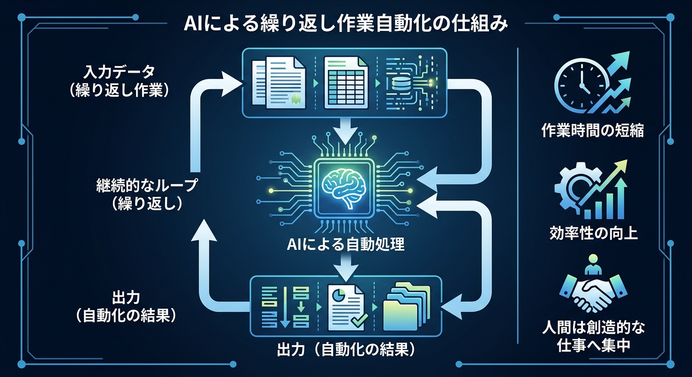 AIによる繰り返し作業自動化の図