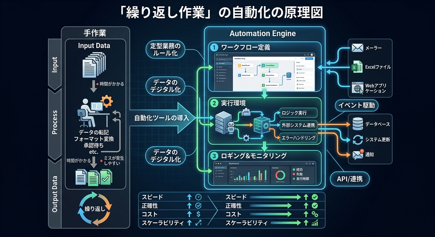 「繰り返し作業」の自動化の原理図