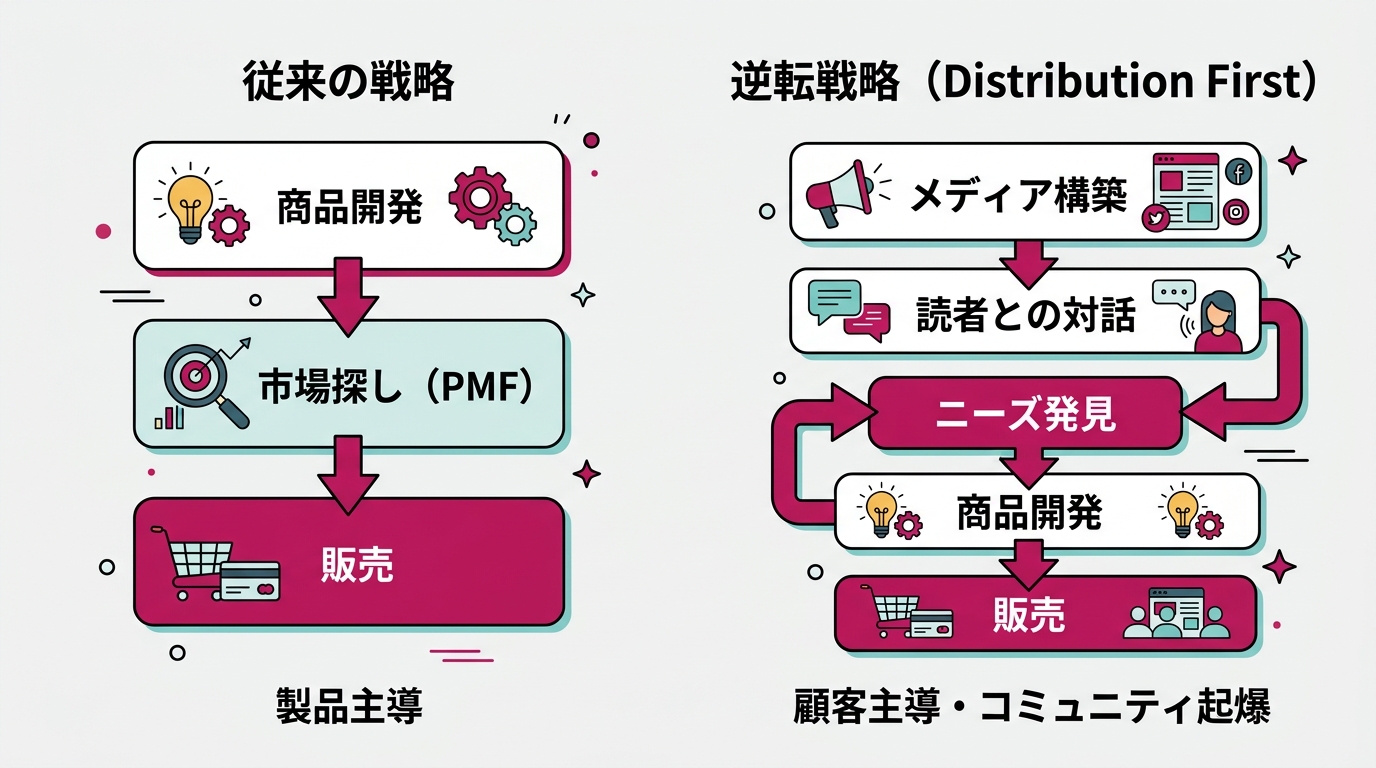ニュースレターを起点に複数の収益源（スポンサー収益・有料コンテンツ・コンサル・コース）に枝分かれする収益ツリー図