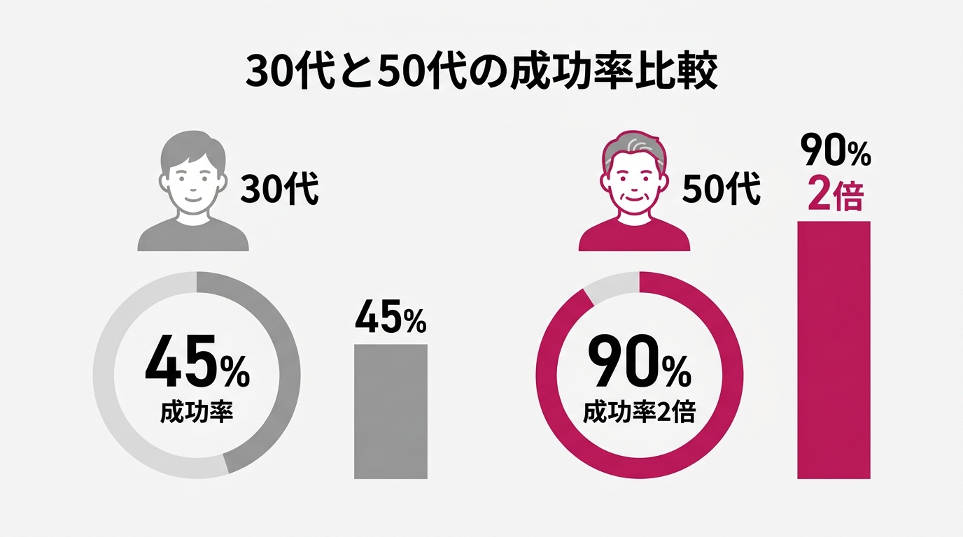 50代起業成功率の比較図