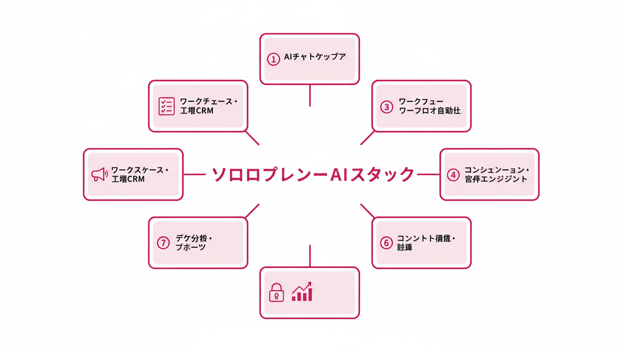 ソロプレナー向けAIスタック7カテゴリ