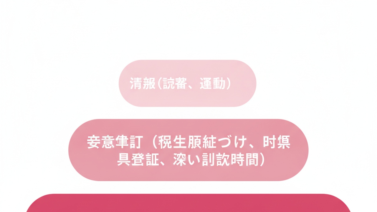 富裕層7習慣の3層構造図