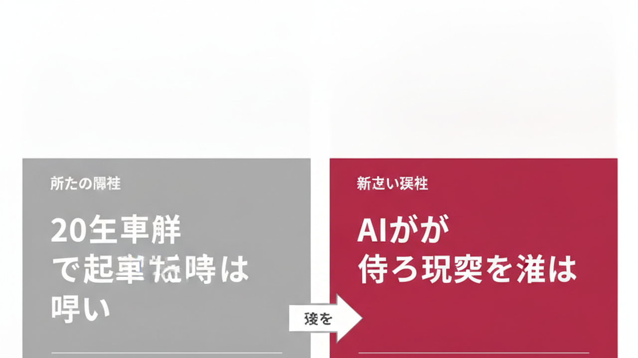 古い起業前提と新しい現実の対比