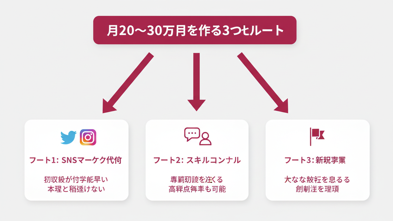 本業スキルを活かした副業の3つのルート