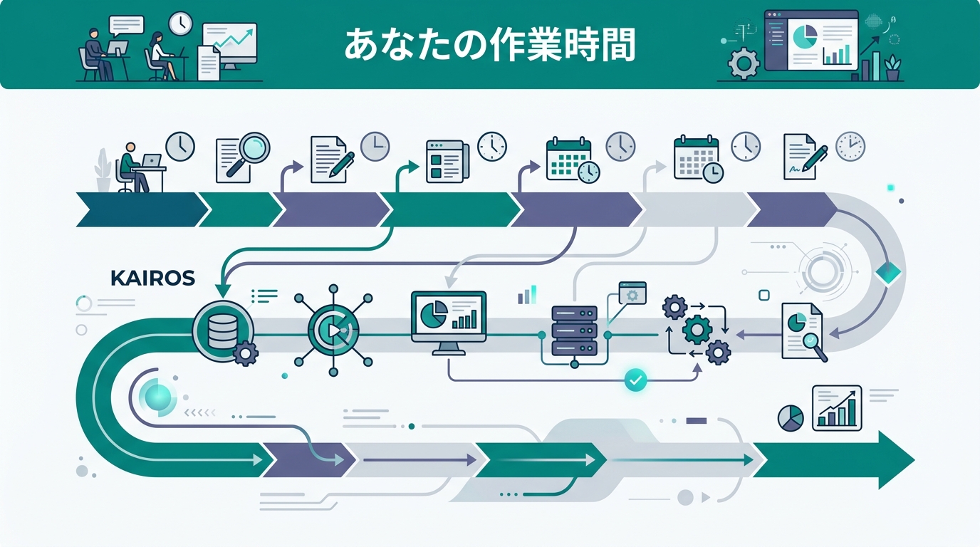 3ステップの診断フローをフローチャートで表示。左から「Perplexityで質問」→「競合URL分析」→「Search Console確認」の流れ。各ステップに
