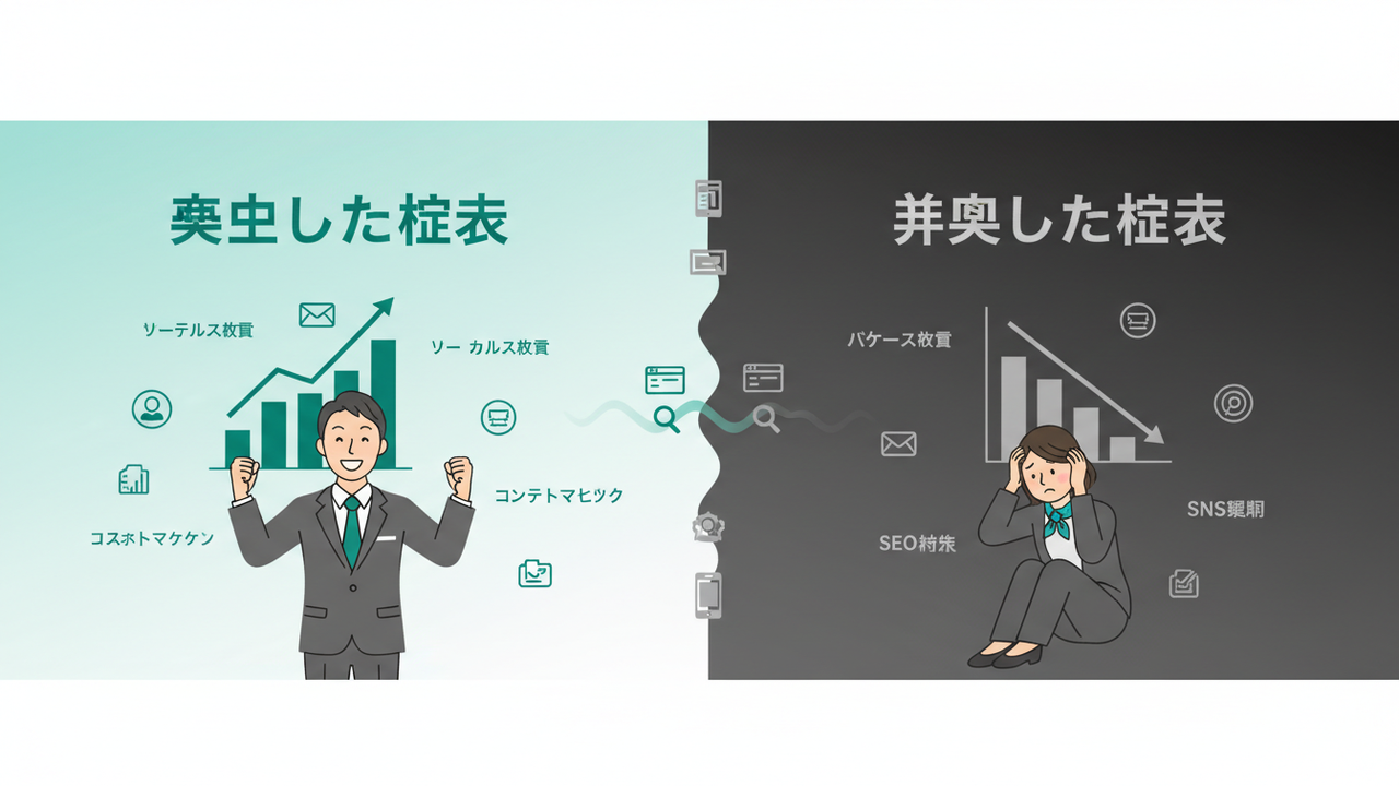 Webマーケ施策の成功と失敗の対比