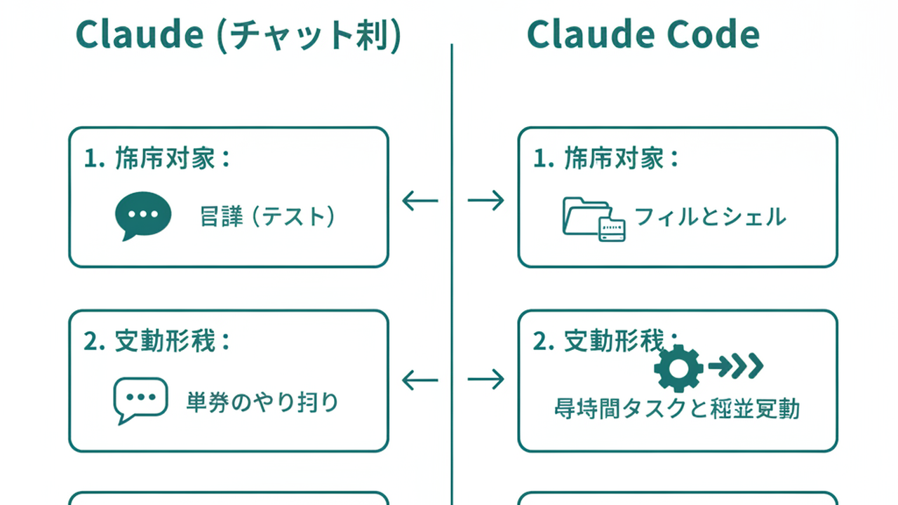 ClaudeとClaude Codeの3つの違い